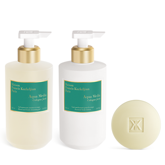 Aqua Media Cologne forte, , hi-res, Scented hand & body cleansing gel, Scented body lotion <br>and Scented soap Trio